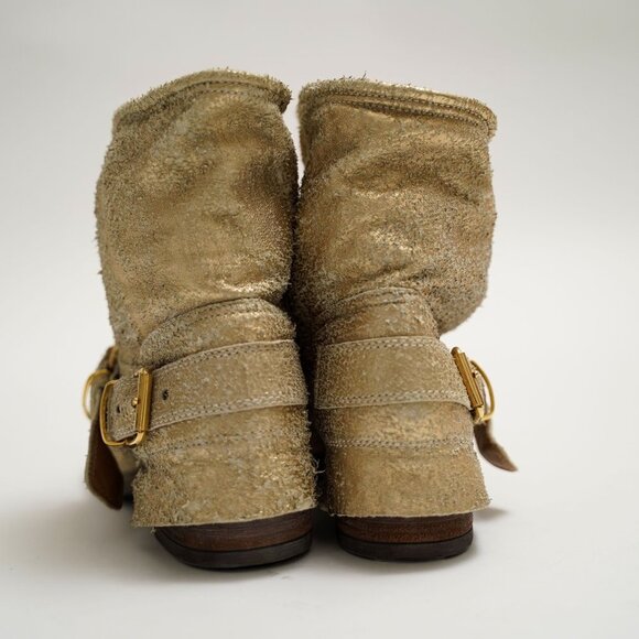 NWOT UGG Collection Made In Italy Rare "Aria" Gold Leather Ankle Boots - Picture 4 of 9